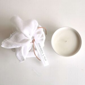 Hand poured candle in bowl