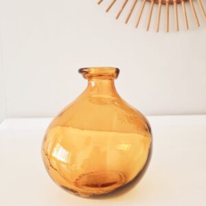 Recycled glass vase - amber glow