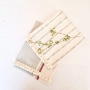 French ticking tea towel/guest towel set