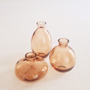Amber bud vase set of 3