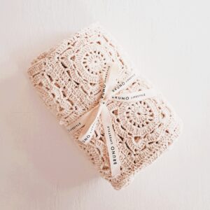 Natural cotton heirloom hand crocheted blanket - Various sizes